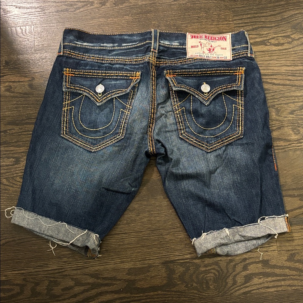 True Religion Dark Blue Jean Shorts